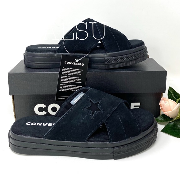 🌸Spring Sale🌸 Converse One Star Sandal Slip Suede Black Womens Size 564149C - Picture 2 of 8